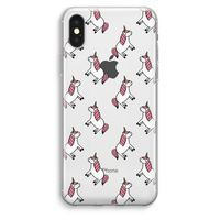 Eenhoorns overal: iPhone XS Max Transparant Hoesje