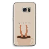 Aggressively drinks coffee: Samsung Galaxy S7 Transparant Hoesje