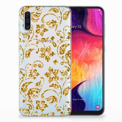 Samsung Galaxy A50 | TPU Case | Gouden Bloemen Samsung Galaxy A50 | TPU Case | Gouden Bloemen