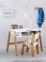 Kleuterstoel, zitting 30cm LIJN ARCHITEKT wit/hout