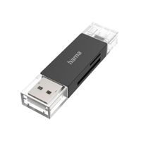 Hama USB-kaartlezer OTG USB-A + USB-C USB 3.2 SD/microSD