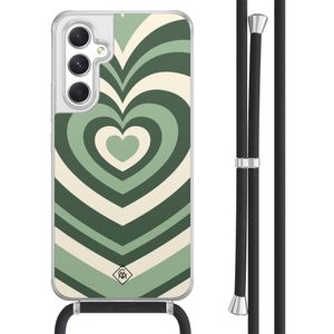 Samsung Galaxy A54 hoesje met koord - Hart swirl groen