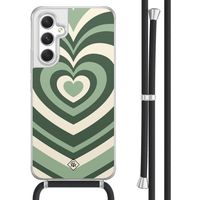 Samsung Galaxy A54 hoesje met koord - Hart swirl groen