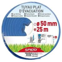 Platte afvoerslang - SPIDO - 25 m - Ø 50 mm - 4 staven