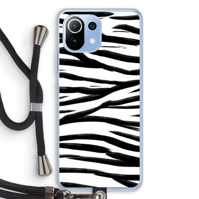 Zebra pattern: Xiaomi Mi 11 Lite Transparant Hoesje met koord