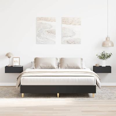 Bedframe zonder matras 140x200 cm spaanplaat zwart