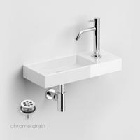 Fonteinset Clou Mini Wash Me Incl. Toebehoren Rechts 7x45 cm Glanzend Wit Clou