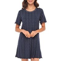 Lady Avenue Short Sleeve Bamboo Nightdress - thumbnail