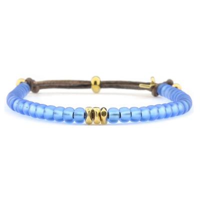 Qoss Kralen Armband Maartje Jeansblauw | Goud