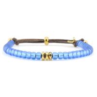 Qoss Kralen Armband Maartje Jeansblauw | Goud