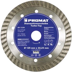 Promat Diamantzaagblad | d. 115 mm gat 22,23 mm | stalen kern | 10 mm - 4000841460 4000841460