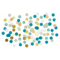 1x zakje Confetti mix blauw/wit/goud 15 gram - thumbnail