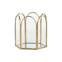 Doos-Juwelenkistje Home ESPRIT Gouden Metaal Kristal 9,2 X 8,2 X 9,5 cm
