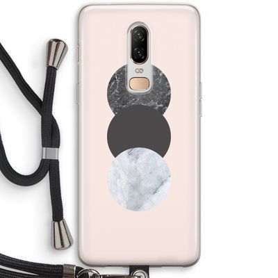 Marmeren cirkels: OnePlus 6 Transparant Hoesje met koord