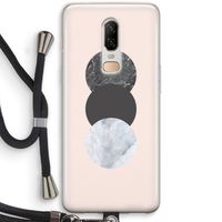 Marmeren cirkels: OnePlus 6 Transparant Hoesje met koord