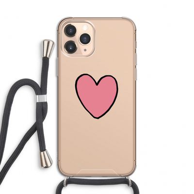 Hartje: iPhone 11 Pro Transparant Hoesje met koord