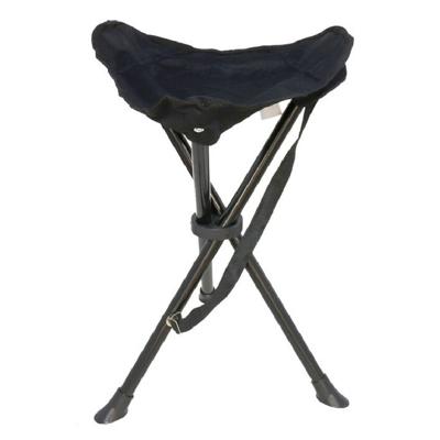 Gerimport Driepoot Kruk - opvouwbaar - zwart - metaal - 33 x 42 cm - vissers zit krukje