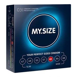 my size - natural latex condom 60 width 3 st.