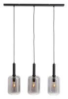 Light & Living Hanglamp 'Lekar' 3-Lamps, kleur Zwart/Smoke
