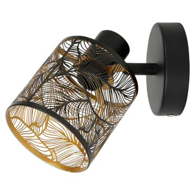 Ostaria Wandlamp Calathea - goud / zwart - metaal - bewerkt - E27 - interieur decoratie - binnen Ostaria Wandlamp Calathea - goud / zwart - metaal - bewerkt - E27 - interieur decoratie - binnen