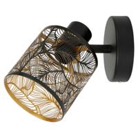 Ostaria Wandlamp Calathea - goud / zwart - metaal - bewerkt - E27 - interieur decoratie - binnen