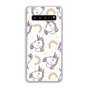 Rainbow Unicorn: Samsung Galaxy S10 5G Transparant Hoesje