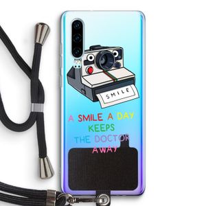 Smile: Huawei P30 Transparant Hoesje met koord