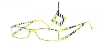 HIP Leesbril gestreept dubbel lime/zwart - +1.0