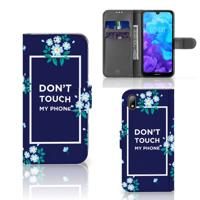 Huawei Y5 (2019) Portemonnee Hoesje Flowers Blue DTMP