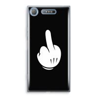 Middle finger black: Sony Xperia XZ1 Transparant Hoesje - thumbnail