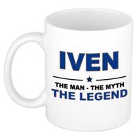 Iven The man, The myth the legend collega kado mokken/bekers 300 ml