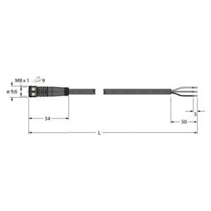 Turck 6625551 Sensor/actuator aansluitkabel Aantal polen: 3 5 m 1 stuk(s)