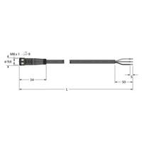 Turck 6625551 Sensor/actuator aansluitkabel Aantal polen: 3 5 m 1 stuk(s) - thumbnail