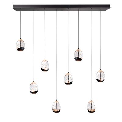 Highlight Hanglamp Clear Egg 8 lichts L 115 x B 18 cm helder-zwart