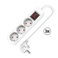 3-voudige Stekkerdoos met Schakelaar TM Electron 3680 W Wit (3 m)