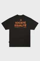 Equalité Societé Oversized T-Shirt Zwart/Oranje - Maat XXS - Kleur: Zwart | Soccerfanshop