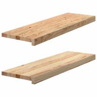 VidaXL Vensterbanken 2 st onbehandeld 80x25x2 cm massief eikenhout