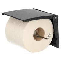 Toiletrolhouder wand/muur - metaal met kunststof afdekklepje - antraciet