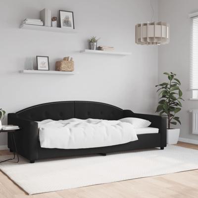 Slaapbank 100x200 cm stof zwart