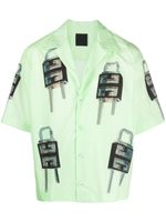 Givenchy chemise en coton à imprimé Lock 4G - Vert