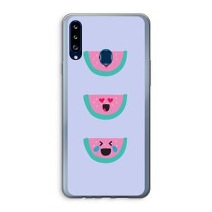 Smiley watermeloen: Samsung Galaxy A20s Transparant Hoesje
