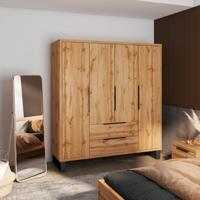 Home365 Kledingkast Halmstad - 4-Deurs met 2 Lades Home365 Kledingkast Halmstad - 4-Deurs met 2 Lades