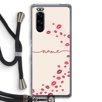 Kusjes: Sony Xperia 5 Transparant Hoesje met koord