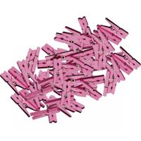 80x mini knijpertjes roze 2 cm