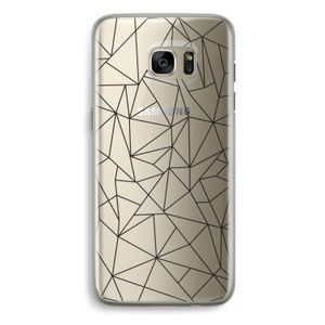 Geometrische lijnen zwart: Samsung Galaxy S7 Edge Transparant Hoesje