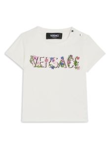 Versace Kids t-shirt en coton mélangé à logo imprimé - Blanc