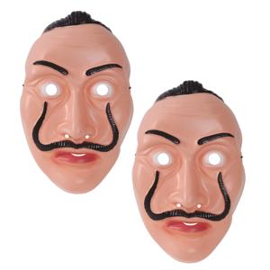 Salvador Dali gezichtmasker/verkleedmasker - 2x - La Casa De Papel - volwassenen