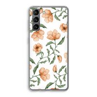 Peachy flowers: Samsung Galaxy S21 Transparant Hoesje