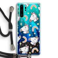 Rainbow Unicorn: Huawei P30 Pro Transparant Hoesje met koord