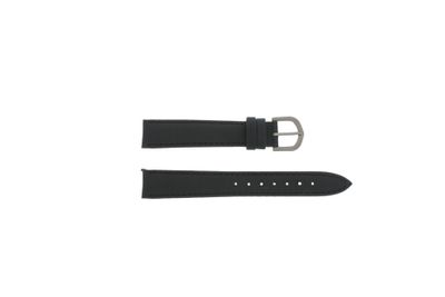 Lasita horlogeband ZW16TIT Leder Zwart 16mm + zwart stiksel